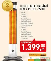 HOMETECH ELEKTRİKLİ DİKEY ISITICI fiyat ve kampanya bilgisi